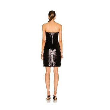 Bottega Veneta NEW Formal Sweetheart Silk Velvet Dress Black Potion Size Large