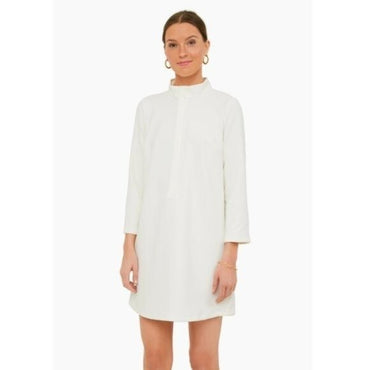Tuckernuck | NEW White Stretch Crepe Avery Long Sleeve Shirt Dress Size XS