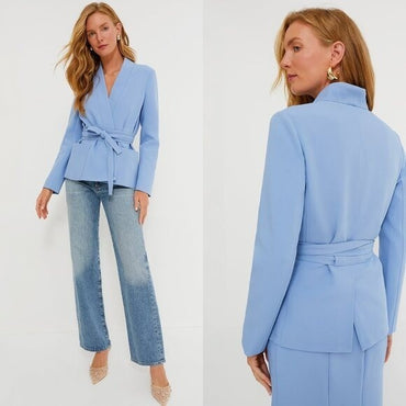 Tuckernuck NEW Cornflower Blue Gracie Wrap Blazer Size XS