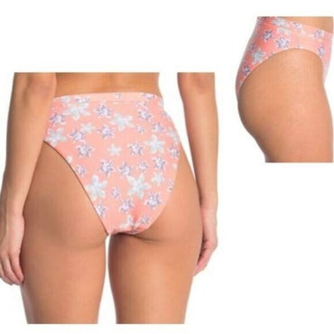 Becca French Cut Hi Leg Floral High Waist Bikini Swim Bottoms NEW Size L
