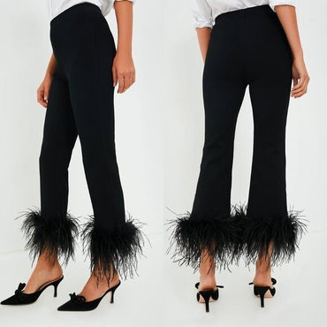 Tuckernuck NEW Black Feather Compression Knit Ashford Kick Flare Trouser Size M