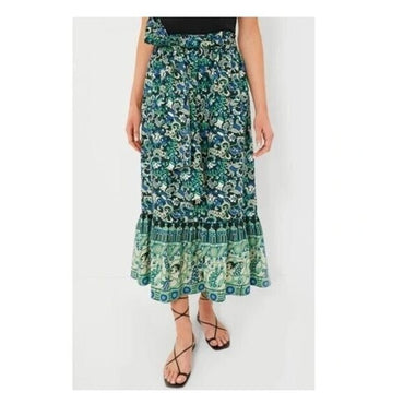 Tuckernuck | NEW Batik Floral Hampton Pull On Cotton Maxi Skirt Size L