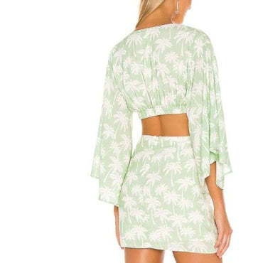 Lovers + Friends NEW Maysa Cut Out Mini Dress Palm Tree Print Size XXS