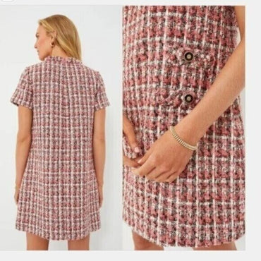 Tuckernuck NEW Magnolia Tweed Short Sleeve Crew Neck Jackie Mini Dress Size XXL