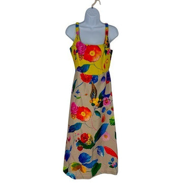 Tuckernuck NEW Vivid Jardin Dominique Fit and Flare Floral Midi Sun Dress S