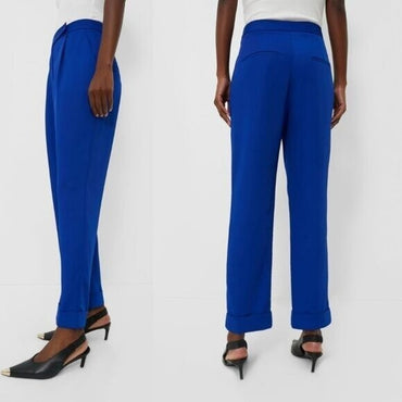 Tuckernuck NEW Sapphire Blue Duncan Pleated Straight Leg Trouser Pant Size L