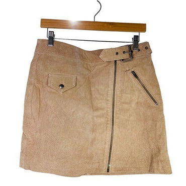 BLANKNYC NWT Moto Suede Leather Festival Mini Skirt in Bare It All Size 28