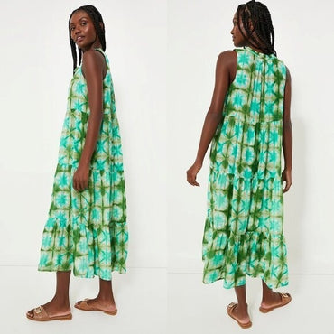 Tuckernuck NEW Seafoam Medallion Green Sleeveless Salty Paloma Caftan Size S