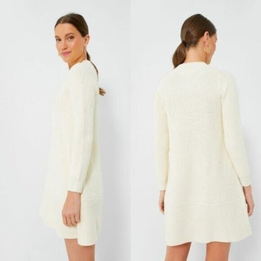 Pomander Place | NEW Ivory Ainsley Long Sleeve Classy Knit Sweater Dress Size XL
