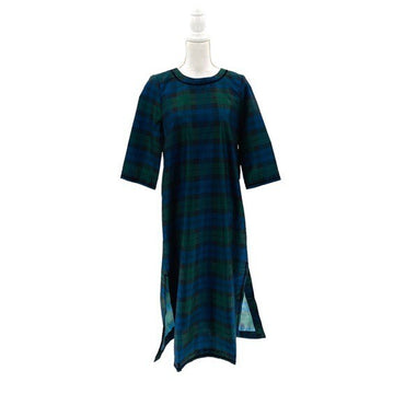 Tuckernuck | NEW Jamie Velvet Trimmed Plaid Blackwatch Midi Dress Size XS