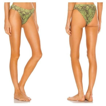 House of Harlow 1960 | NEW Anastasia Bikini Bottom in Green Python Size S