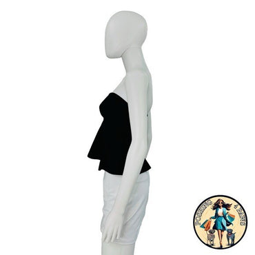 Stella McCartney Compact Knit Strapless Minimalist Bustier Top in Black Size XS