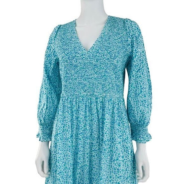 Pink City Prints NEW Blue Isabel Maxi Dress Ocean Ditsy Flower Size Small
