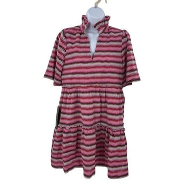 Tuckernuck NEW Pink Chevron Knit Stripe Crawford Relaxed Fit Mini Dress M