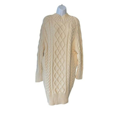 Hyacinth House NEW Cream Whistler Chunky Cable Knit Sweater Dress Size XL