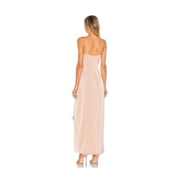 NBD | Lila Formal Draped Slit Party Cocktail Long Dress Gown Champagne Size XS