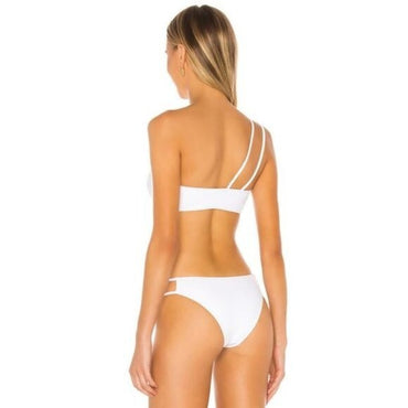superdown | NEW Monica One Shoulder Bandeau Bikini Top in White Size S