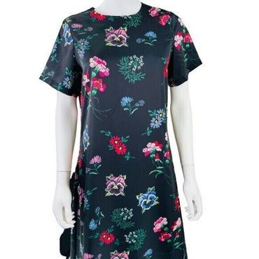 Hyacinth House NEW Black Floral Silky Riley Short Sleeve Maxi Dress Size XXS