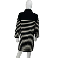 Pomander Place Black Striped Durand Turtleneck Long Sleeve Mini Dress