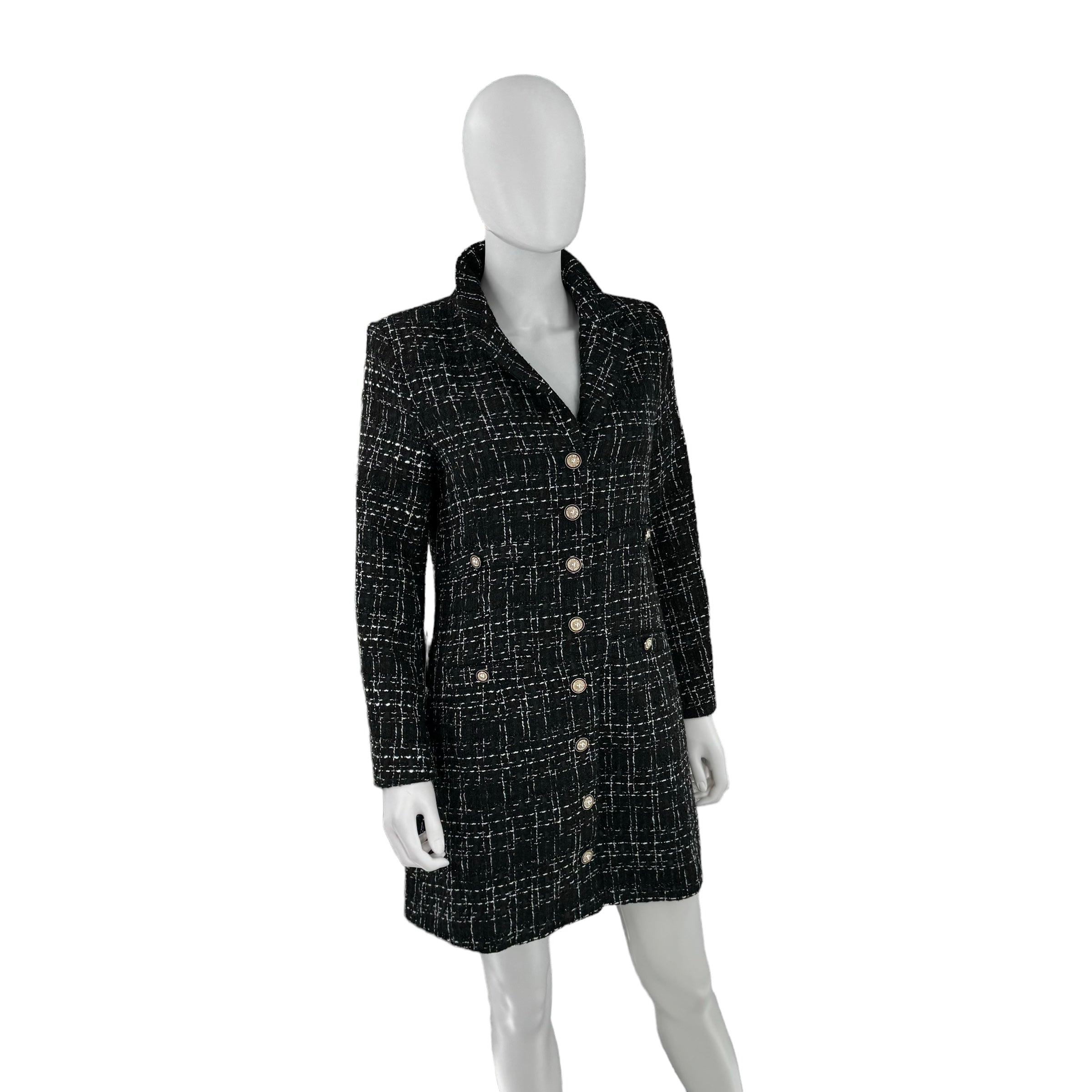 Pomander Place Black Tweed Stacie Preppy Retro Blazer Mini Dress