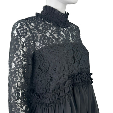 Tuckernuck Black Lace Myla Peplum Blouse