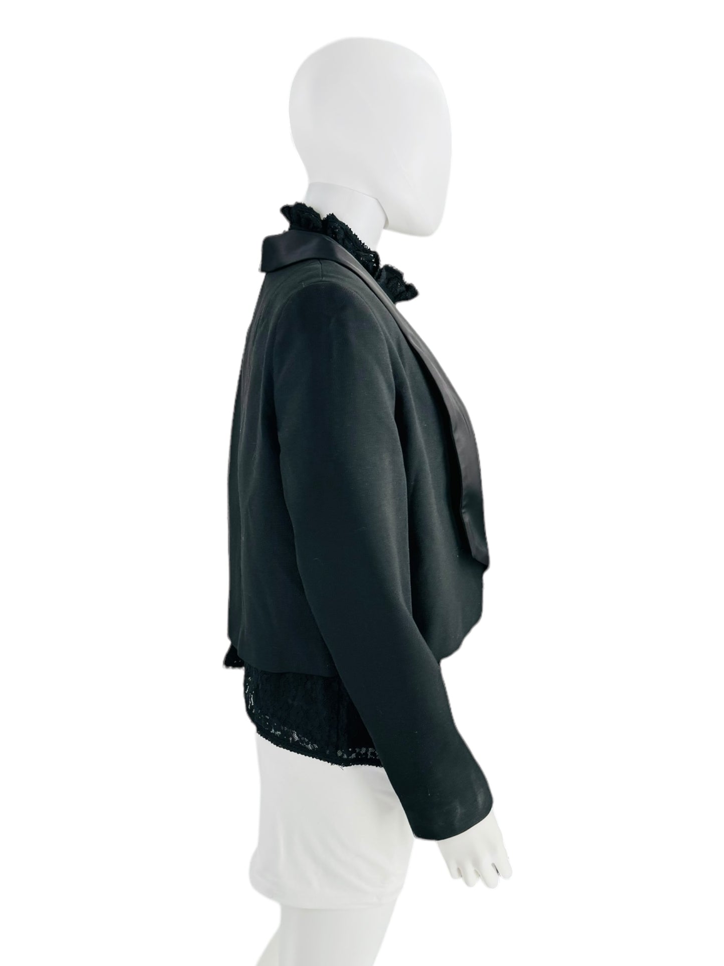 Rixo London Black Otto Cropped Tuxedo Jacket