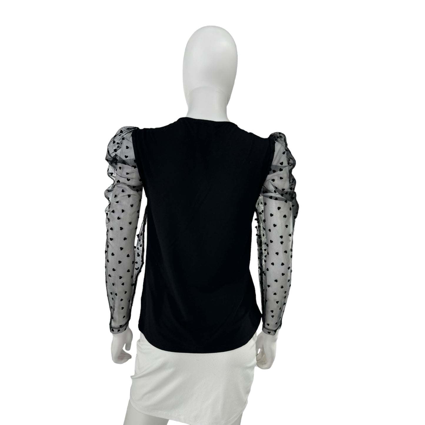 Hyacinth House Black Tulle Long Sleeve Darla Blouse