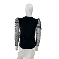 Hyacinth House Black Tulle Long Sleeve Darla Blouse