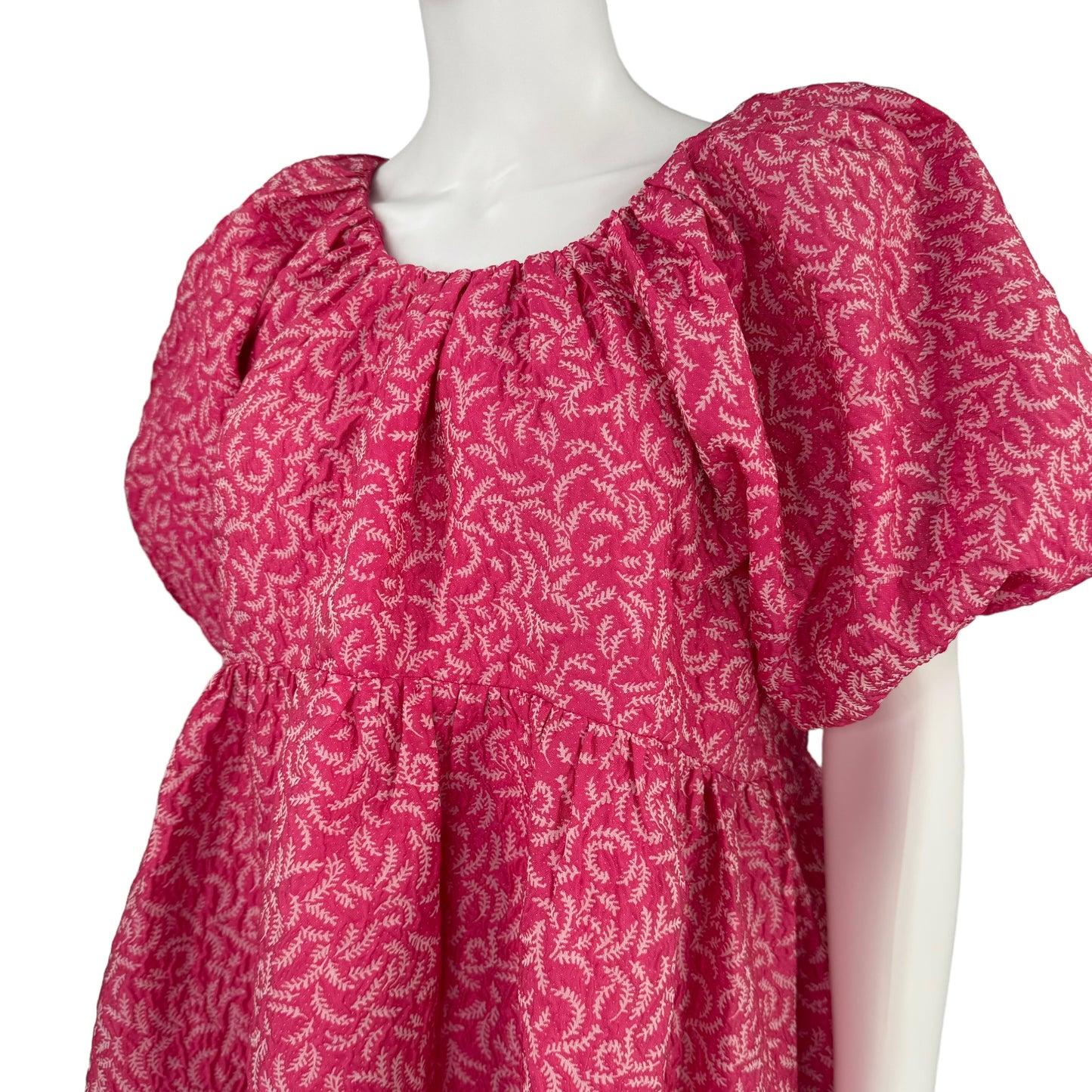 Hyacinth House Textured Fuschia Belinda Pink Babydoll Mini Dress