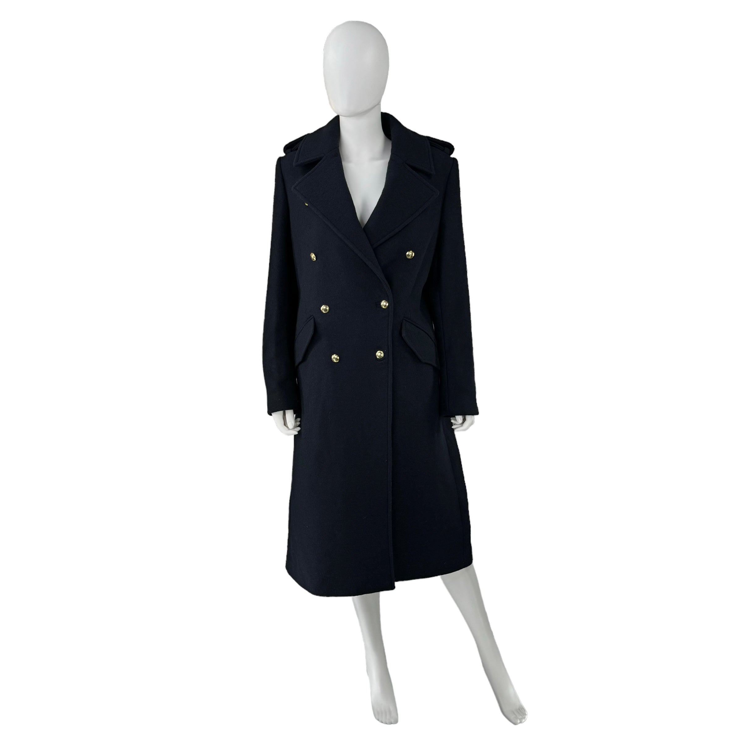 Barbour Navy Inverrara Wool Tailored Military Navy Pea Coat