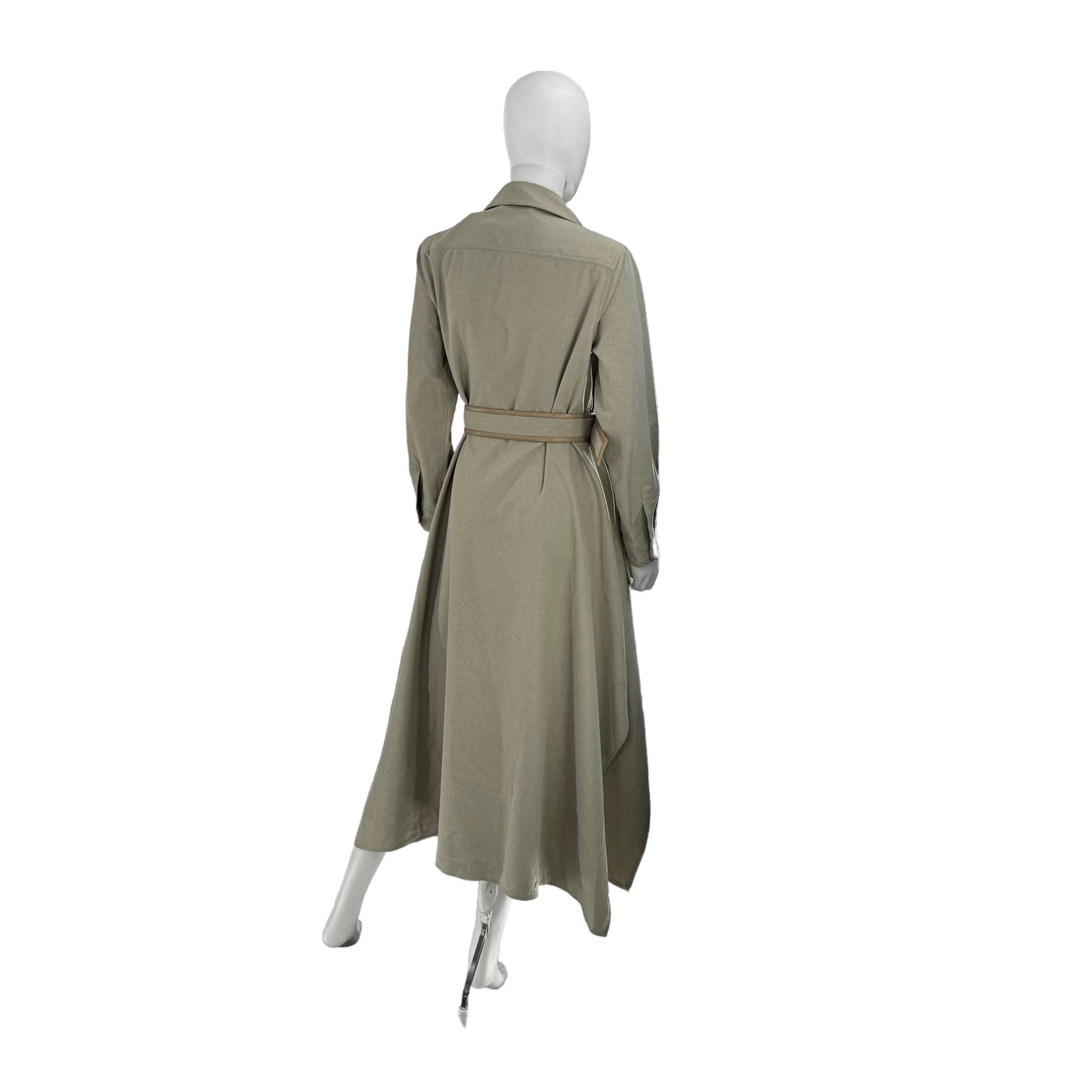 Tuckernuck Sage Green Faux Leather Trim Maxi Dress