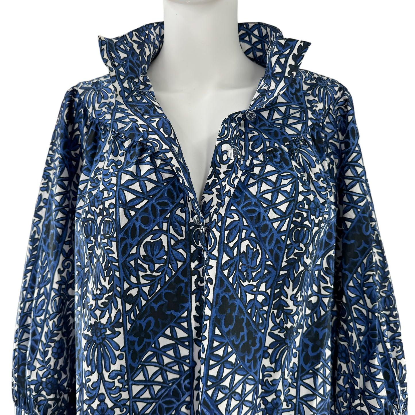 Tuckernuck Mandarin Collar Corrigan Collared Long Sleeve Blouse