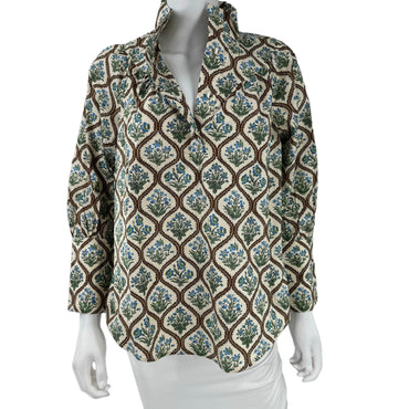 Tuckernuck Mandarin Collar Corrigan Collared Long Sleeve Blouse