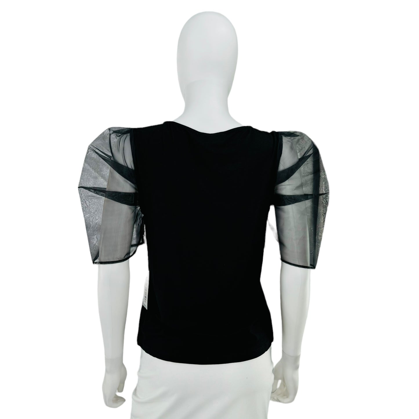 Hyacinth House Black Tulle Sleeve Darby Blouse