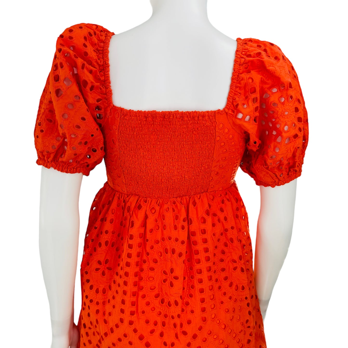 Hyacinth House Orange Eyelet Clara Short Sleeve Mini Dress