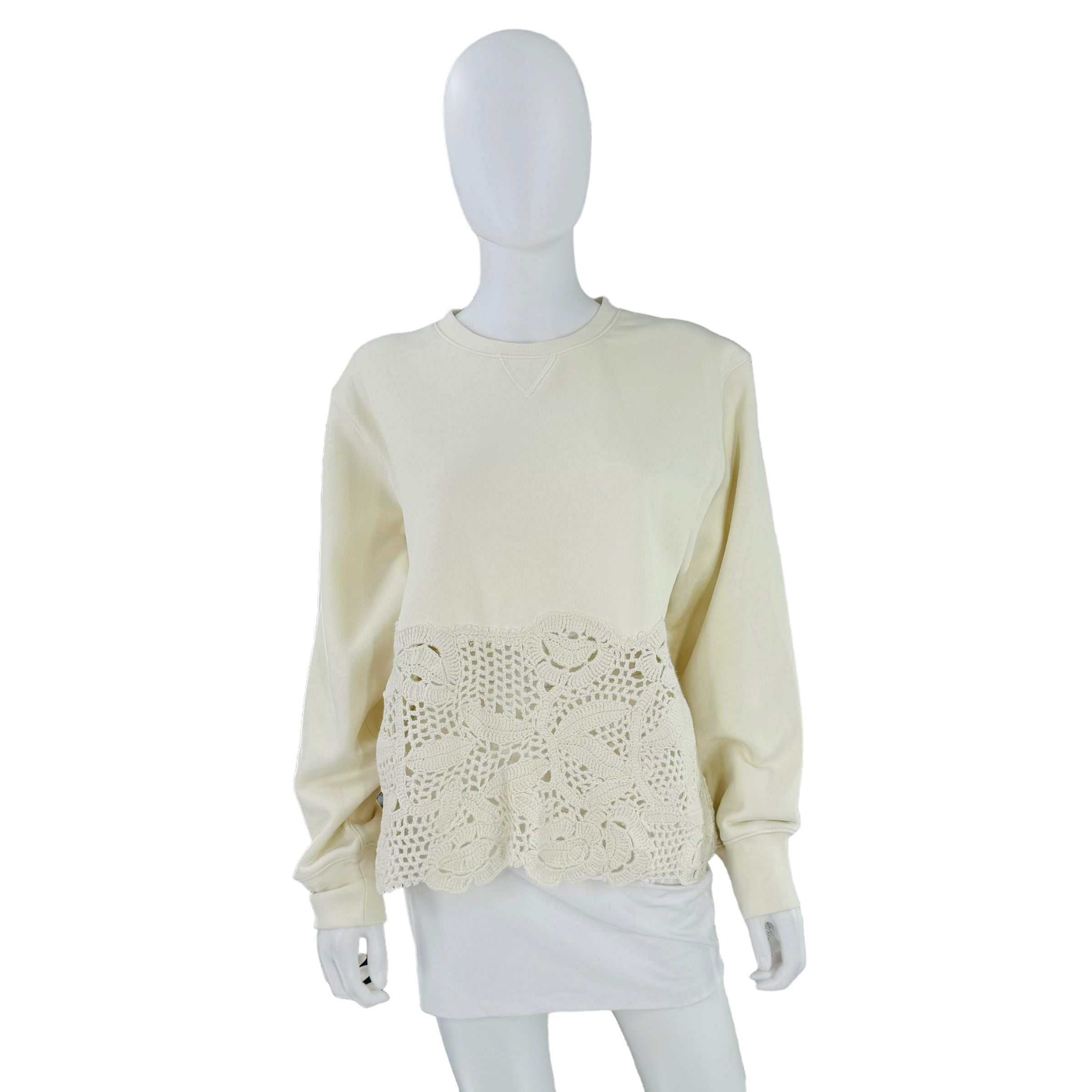 Sea New York Ivory Serita Crochet Lace Sweatshirt