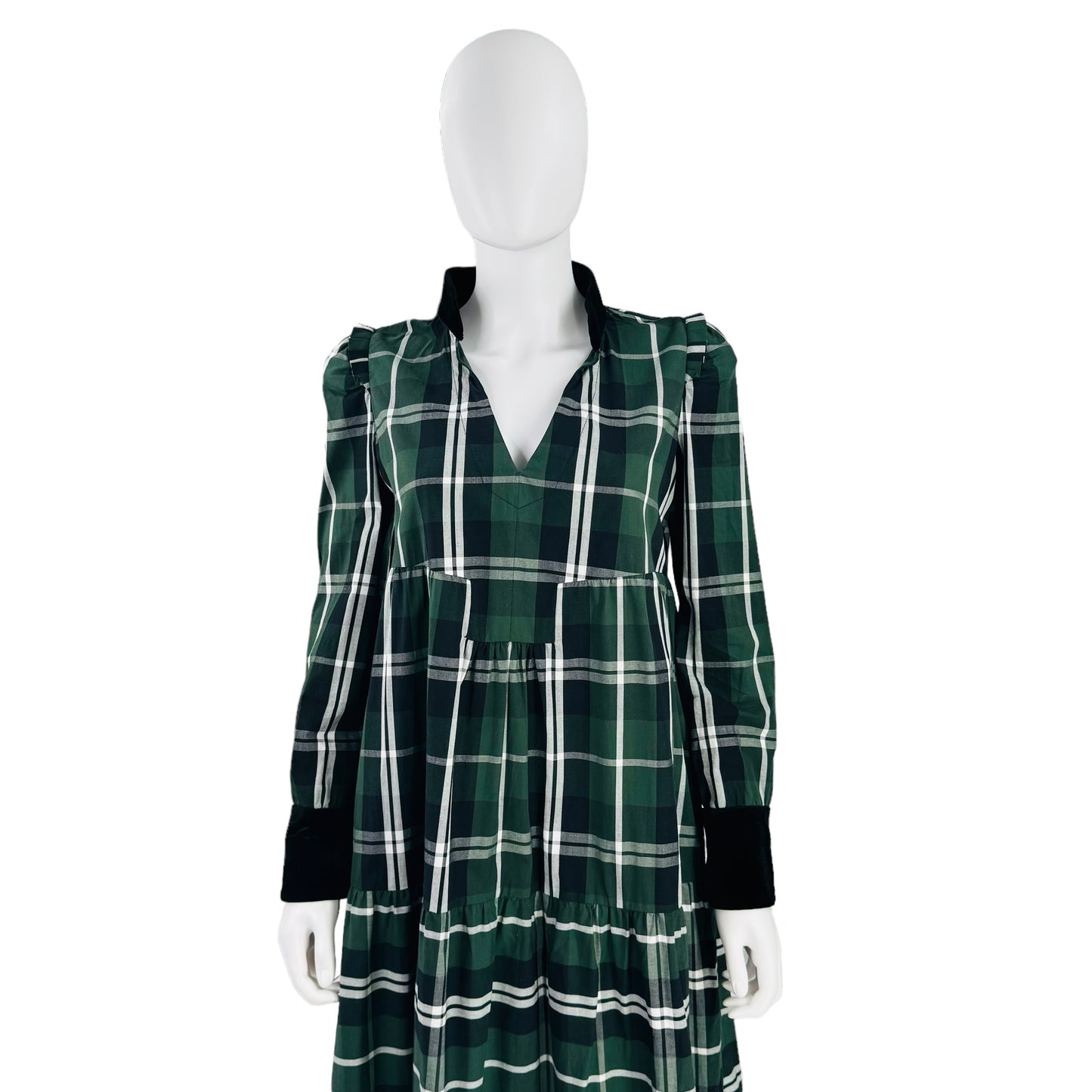 Tuckernuck Bristol Green Plaid Tartan Midi Dress