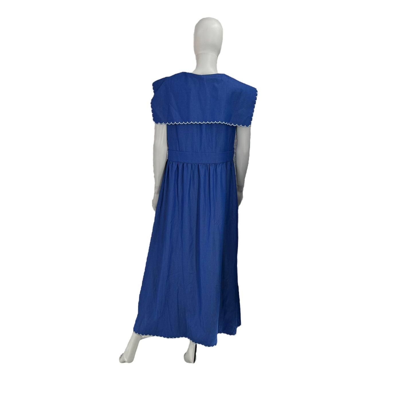Tuckernuck Chambray Davis Blue Embroidered Victorian Midi Dress