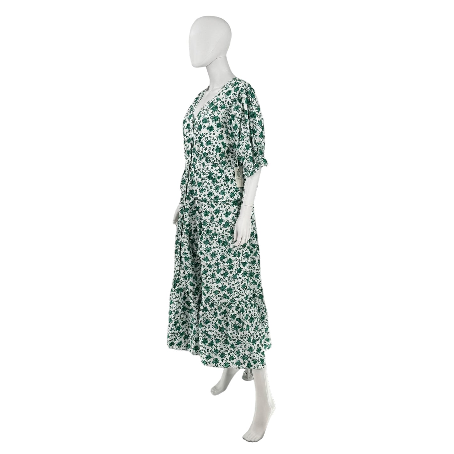 Hyacinth House Green & White Floral Irenea Midi Dress
