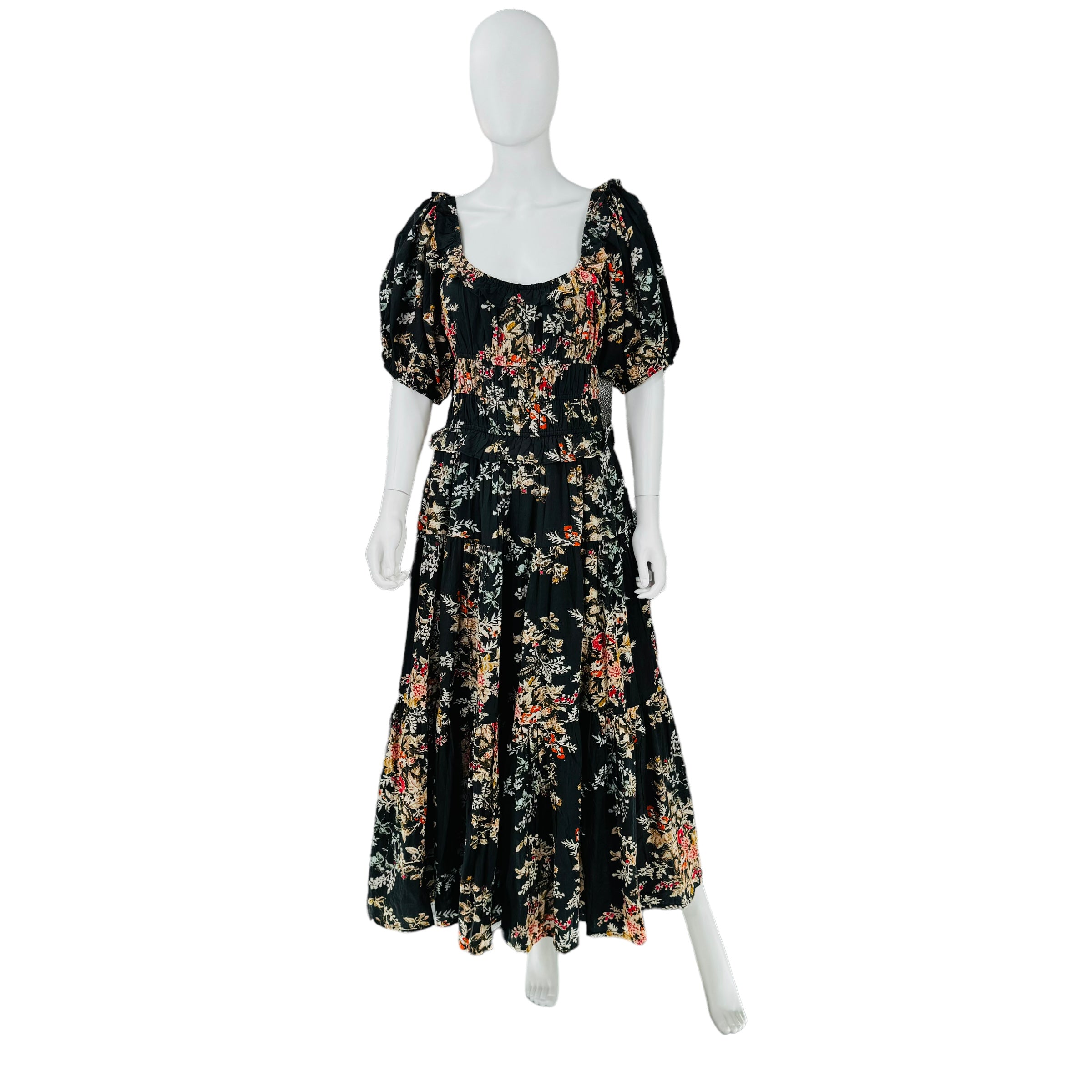 Ro's Garden Percy Germaine Black Floral Maxi Dress