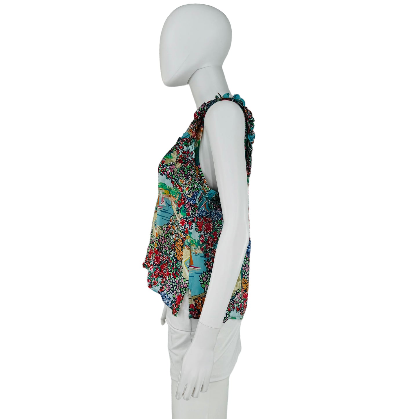 Cartolina Nantucket Exclusive Portofino Print Amanda Sleeveless Colorful Top