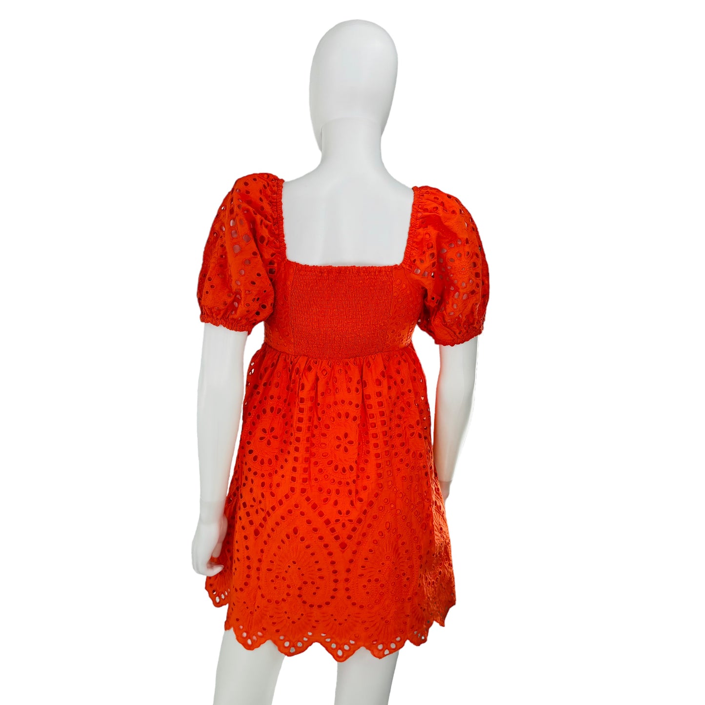 Hyacinth House Orange Eyelet Clara Short Sleeve Mini Dress