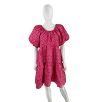 Hyacinth House Textured Fuschia Belinda Pink Babydoll Mini Dress