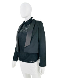 Rixo London Black Otto Cropped Tuxedo Jacket