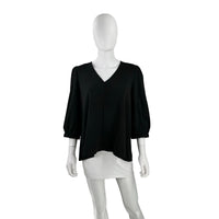 Pomander Place Black Hollis V Neck Blouse