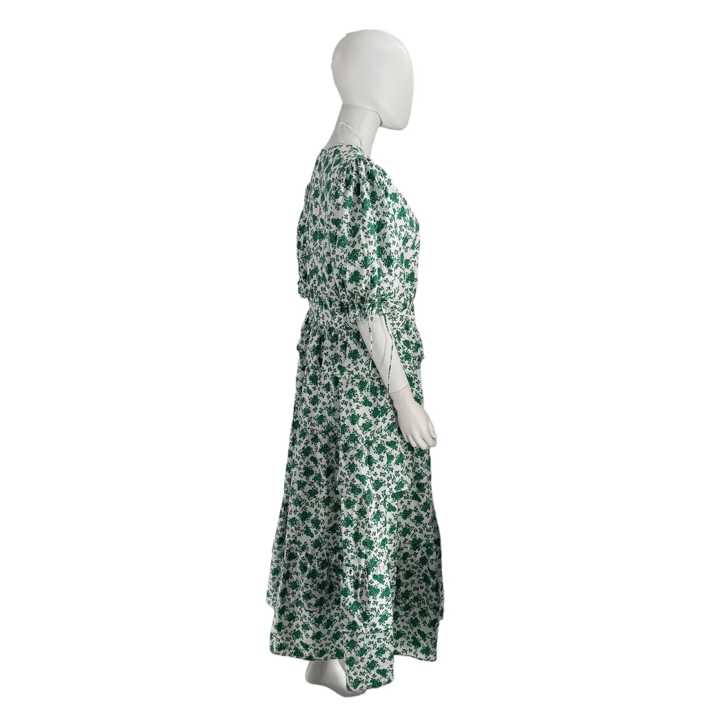 Hyacinth House Green & White Floral Irenea Midi Dress