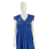 Tuckernuck Chambray Davis Blue Embroidered Victorian Midi Dress