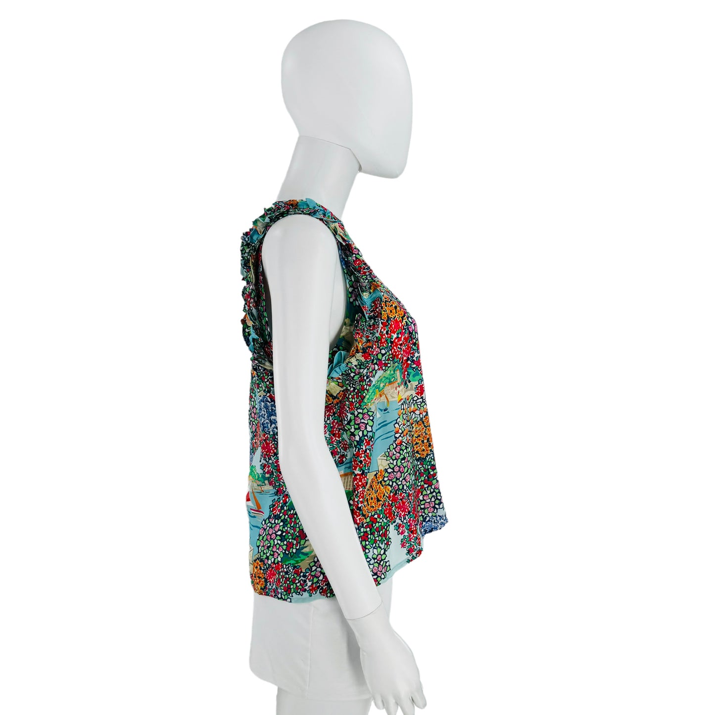 Cartolina Nantucket Exclusive Portofino Print Amanda Sleeveless Colorful Top