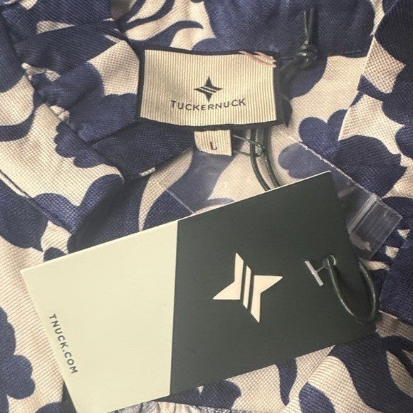 Tuckernuck NEW Blue Poppy Palmerston Drop Waist Long Sleeve Mini Dress Size L