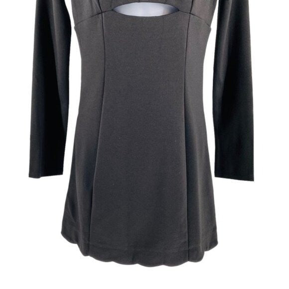 Petal & Pup x Storia NEW Eva Scalloped Black Long Sleeve Mini Dress Size M